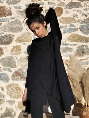 Pulover Toonzshop Inika Poncho Pullover Dama Negrii | GCKARHX-79