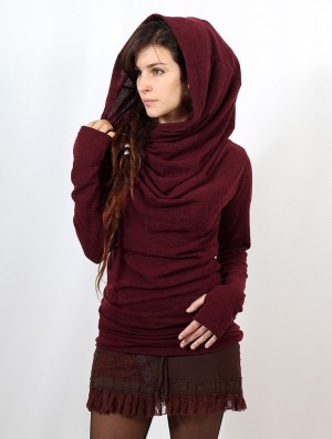 Pulover Toonzshop Kali Cowl Neck Sweater Dama Wine | WBIJVTL-83