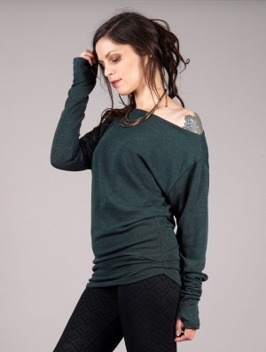 Pulover Toonzshop Kayäaz Batwing Sleeve Sweater Dama Albastru Deschis | PMUXTSO-30