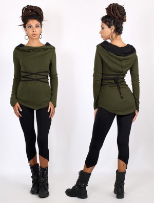Pulover Toonzshop Käliskä Pullover Dama Verzi Negrii | HCQMVYE-68