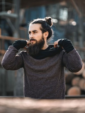 Pulover Toonzshop Nemöo Big Collar Hooded Sweater Barbati Maro | DNWCRSF-62