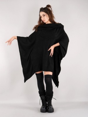 Pulover Toonzshop Nethmi Hooded Long Sweater Dama Negrii | BKPDRUV-74