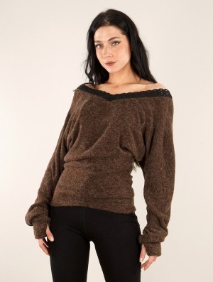 Pulover Toonzshop Physälis 2in1 Roll-up Sweater Dama Maro | VZQEKAB-37