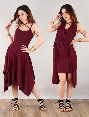 Rochie Toonzshop Amethyst Short Dress Dama Wine | FGZOSAV-05