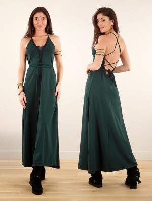 Rochie Toonzshop Amulette Lace-up Split Long Dress Dama Paon | HWRYNDJ-63