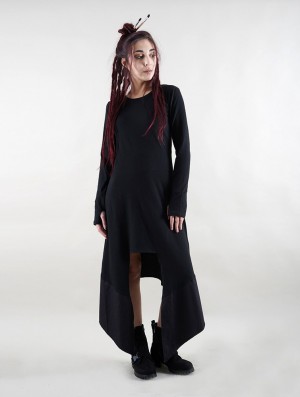 Rochie Toonzshop Anat Long Sleeve Long Dress Dama Negrii | KZSXRVU-85