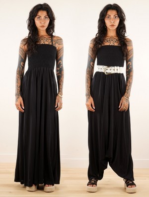 Rochie Toonzshop Aulë 2in1 Long Dress / Harem Playsuit Dama Negrii | YBELJDT-39