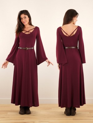 Rochie Toonzshop Black Moon Reversible Long Dress Dama Wine | RJUFWCQ-80