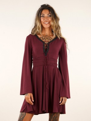Rochie Toonzshop Bohemian Dress "Orphée" Dama Wine | MJXQPKZ-92