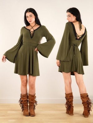 Rochie Toonzshop Bohemian Dress "Orphée" Dama Verzi | LXVMFDH-28