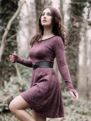 Rochie Toonzshop Bohemian Sweater Dress Dama Wine | KILARHQ-85