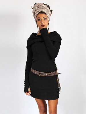 Rochie Toonzshop Chryzalide Sweater Dress Dama Negrii | DOTNGLC-98