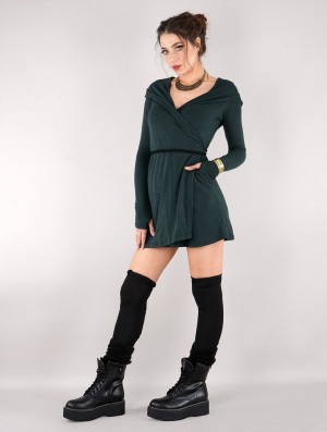 Rochie Toonzshop Dark Wrap Sweater Dress Dama Albastru Deschis | JQUXRWB-03