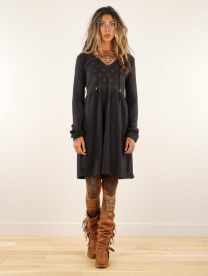 Rochie Toonzshop Eireen Long Sleeve Dress Dama Negrii | HYXZTQF-01