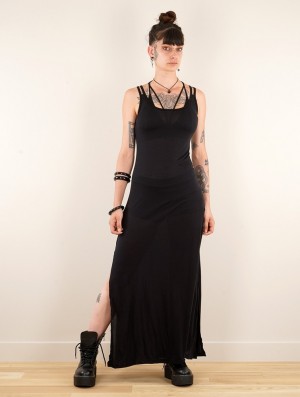 Rochie Toonzshop Electra Long Split Strappy Dress Dama Negrii | PYCLBTK-41