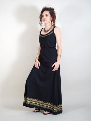 Rochie Toonzshop Indie Oromë Printed Strappy Long Dress Dama Negrii | JQLYBCR-30