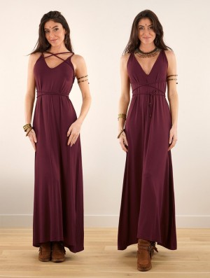 Rochie Toonzshop Lazüli Loose And Reversible Strappy Long Dress Dama Wine | DEIUPAK-32