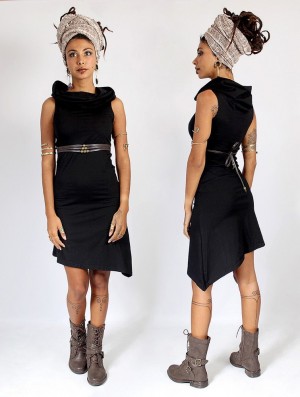 Rochie Toonzshop Louve Short Asymmetrical Dress With Big Collar Dama Negrii | STIGNQU-24