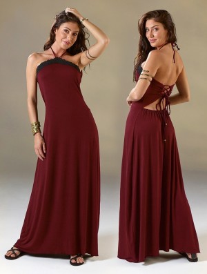 Rochie Toonzshop Lüune Sleeveless Long Dress Dama Wine | KHJPRFA-86