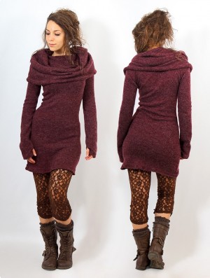 Rochie Toonzshop Mantra Sweater Dress Dama Mottled wine | JBXZEUT-78