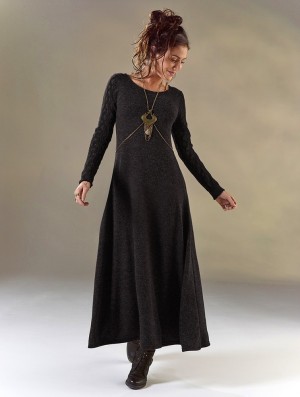 Rochie Toonzshop Melisandre Crochet Long Sleeve Long Sweater Dress Dama Negrii | RBGYITZ-16