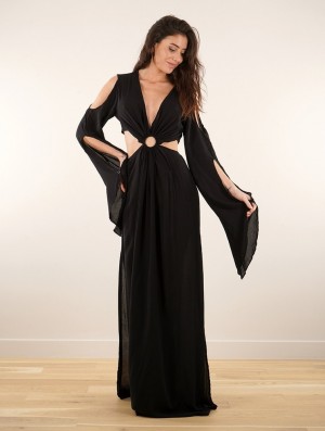 Rochie Toonzshop Naphia Openwork Long Dress Dama Negrii | NIDEALC-72