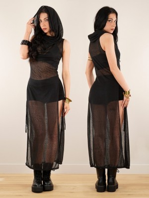 Rochie Toonzshop Nephilim Long Slit Dress Dama Transparent Negrii | UFHMKPD-32