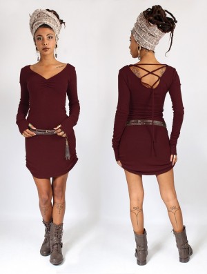 Rochie Toonzshop Nikkäa Sweater Dress Dama Wine | TWVUINE-86