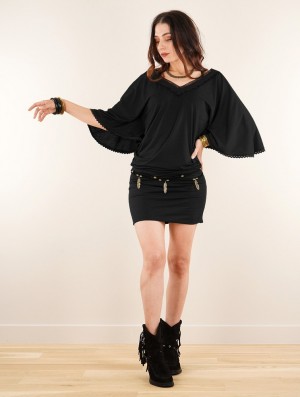 Rochie Toonzshop Nükäa Poncho Short Dress With 3/4 Sleeves Dama Negrii | TVIEHOP-68