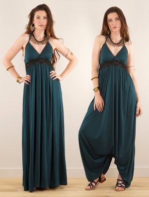 Rochie Toonzshop Nolofinwe Strappy Bare Back Long Dress And Harem Pant Overalls Dama Albastri | FCGWRBA-91