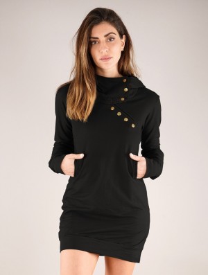 Rochie Toonzshop Numendil High Collar Hoodie Dress Dama Negrii | ZYQFRHT-95