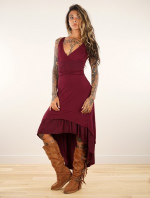 Rochie Toonzshop Nuria Midi Dress Dama Wine | TYVRIFC-75