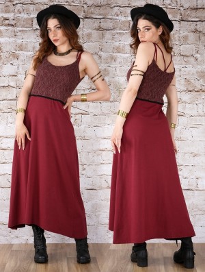 Rochie Toonzshop Nymph Long Dress With A Crochet Chest Dama Wine | RXGNLFK-70
