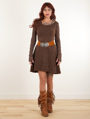 Rochie Toonzshop Oroshï Crochet Sleeve Sweater Dress Dama Maro | QTSDPUF-47