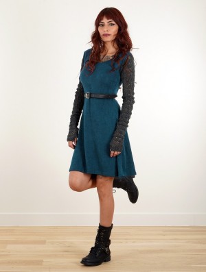 Rochie Toonzshop Oroshï Crochet Sleeve Sweater Dress Dama Albastri | BZTWFSP-42