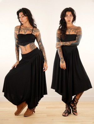 Rochie Toonzshop Shojo Skirted Harem Pant 2in1 Dress Dama Negrii | KIHMVGU-17