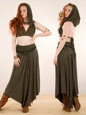Rochie Toonzshop Shojo Skirted Harem Pant 2in1 Dress Dama Kaki | JLTNZYP-54