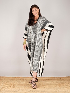 Rochie Toonzshop Varanasi Anacongo Kaftan Dress Dama Negrii Bej | VBSUXPO-83
