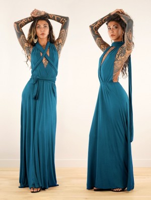 Rochie Toonzshop Wakiza Long Infinity Dress Dama Albastri | UQRAZTO-82
