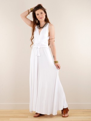 Rochie Toonzshop Wakiza Long Infinity Dress Dama Albi | UHZPDGB-84