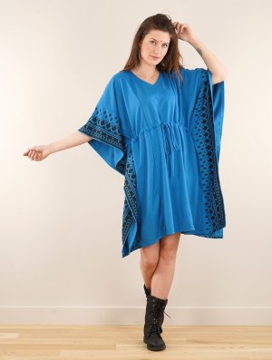 Rochie Toonzshop Wilwarin Ethnic Arrow Kaftan Dress Dama Albastri | QUYTBGW-92