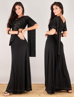Rochie Toonzshop Zalya Anazra Printed 3in1 Long Dress Dama Negrii | GIVJXSD-03