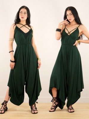 Salopeta Toonzshop Topäaz Loose And Reversible Strappy Jumpsuit Dama Verzi | PNKZEBA-60