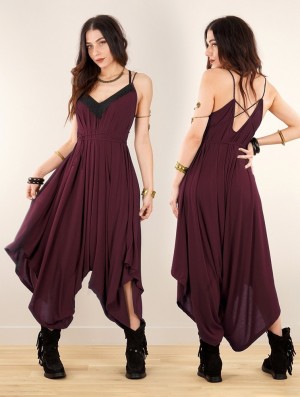Salopeta Toonzshop Topäaz Loose And Reversible Strappy Jumpsuit Dama Wine | GAOEKMI-28