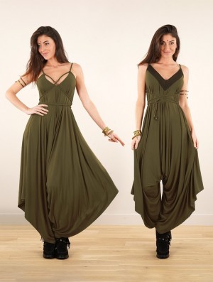Salopeta Toonzshop Topäaz Loose And Reversible Strappy Jumpsuit Dama Kaki | BVZFSAQ-25