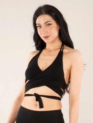 Sutiene Toonzshop Nahri Crop Top Bra With Deep Halter Neckline Dama Negrii | IVWOUPJ-96