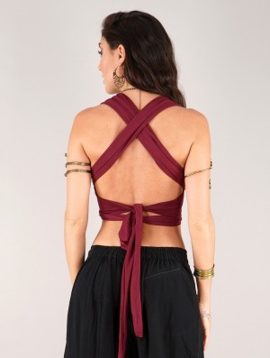 Sutiene Toonzshop Wakiza Infinity Crop Top Bra Dama Wine | WSGVUFL-67