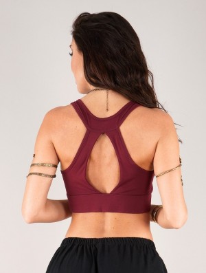 Sutiene Toonzshop Zohra Crop Top Bra Dama Wine | SRAUCHY-45