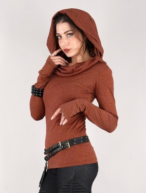Topuri Toonzshop Chryzz Long Sleeve Top Dama Sienna | AJIVRKO-35