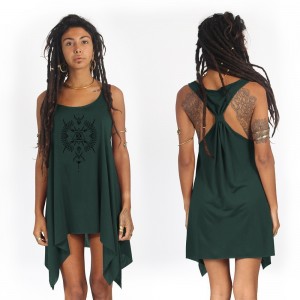 Topuri Toonzshop Ilanga Printed Knotted Sleeveless Tunic Dama Negrii | DYMOFXG-61